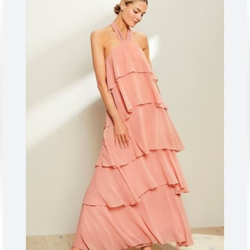 NWT, Antonio Melani,Mariela, Soft Chiffon Tiers Open-Back,Halter Neckline,Size 6 - Picture 9 of 16